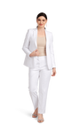 Women's White Stretch Suit Separates Pants, , large